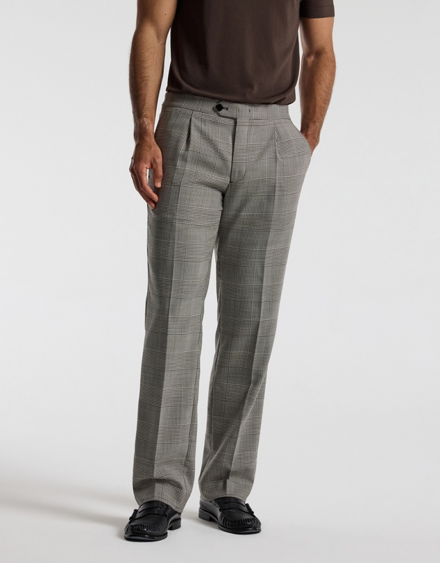 Calibre - Tailored Check Wool Pants Mocha