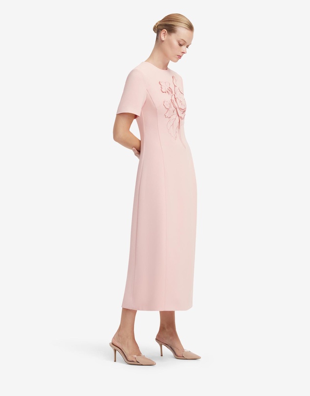 LEO LIN - Caroline Applique Short Sleeve Midi Dress