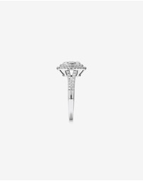 Michael Hill - 0.65 Carat TW Oval Cluster Halo Diamond Ring in 10kt White Gold