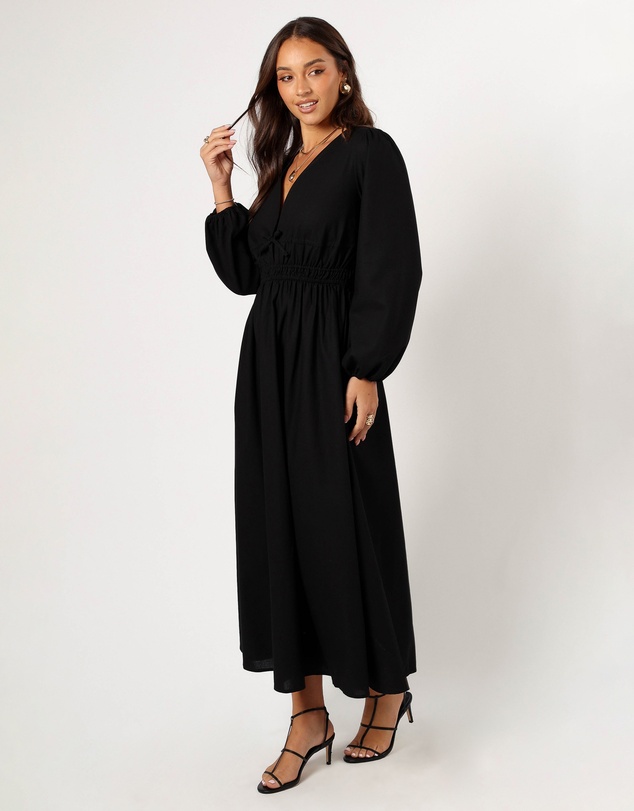 Petal & Pup - Cece Long Sleeve Maxi Dress - Black