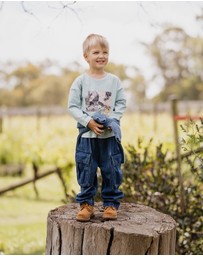 Fox & Finch - Indigo Cargo Pull On Jeans 3-7 Yrs