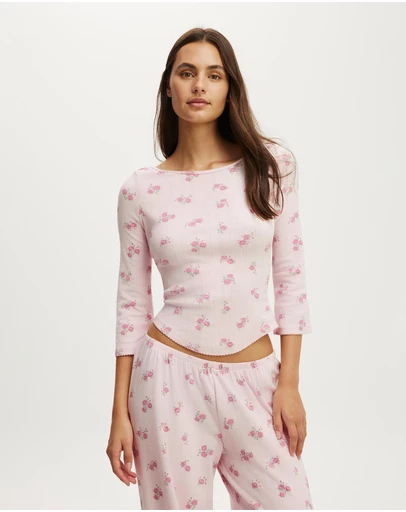 Cotton On Body - Dreamy Soft Pointelle 3/4 Long Sleeve Top