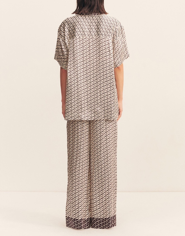 Shona Joy - Monogram Silk Contrast Shirt