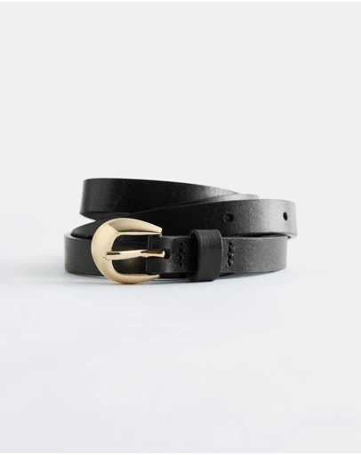 & Other Stories - Crescent-Buckle Slim Leather Belt