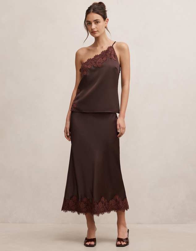 Forever New - Adele One Shoulder Lace Trim Top