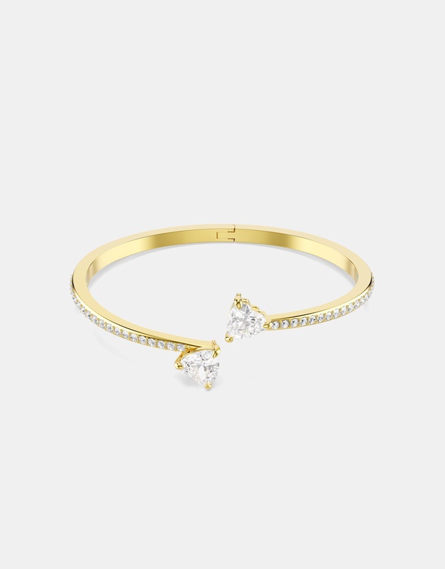 Swarovski - Mesmera Bangle, Heart, White, 18K Gold Finish