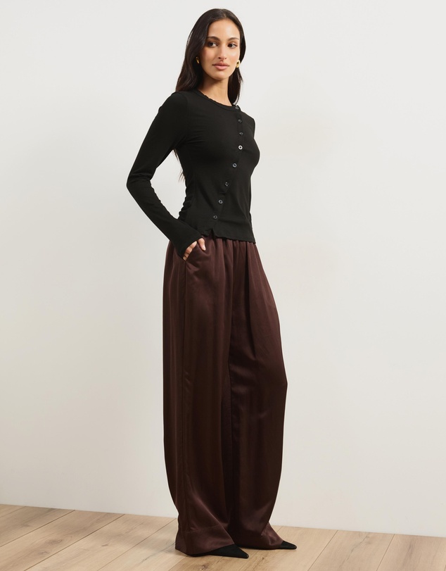 Atmos&Here - Tilly Asymmetrical Button Through Jersey Top