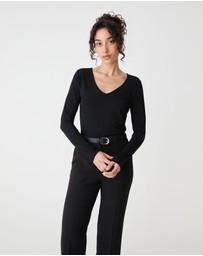 Forcast - Isla V-Neck Bamboo Top