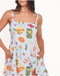 Petal & Pup - Caitlin Mini Dress - Blue Picnic
