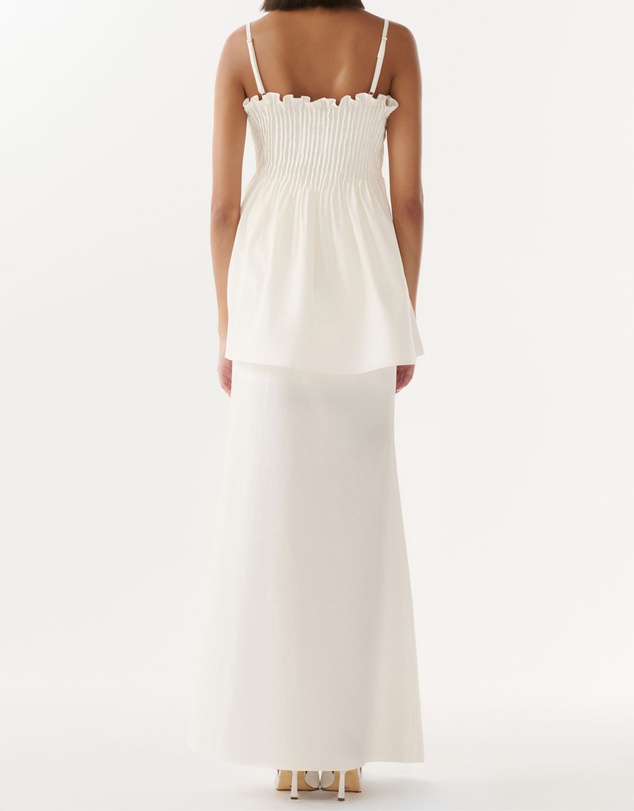 JUSTIN TONG - Ivory Linen Skirt