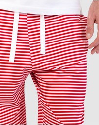 Sant And Abel - Men's Jersey Red Stripe PJ Pants