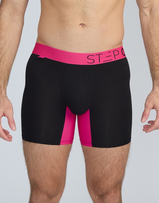 STEP ONE - Boxer Brief - Black & Pink