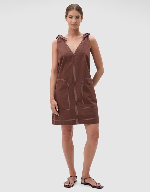 Oroton - Tie Shoulder A-Line Dress