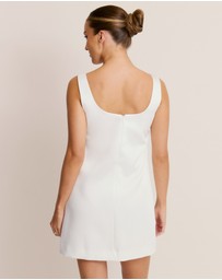 Six Stories - Scoop Neck Bow Detail Mini Dress