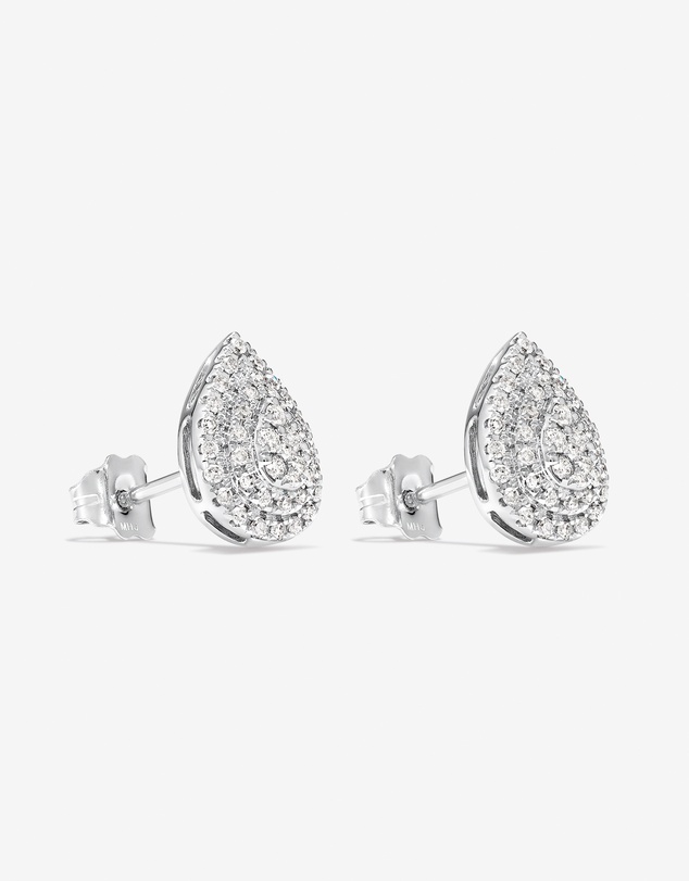 Michael Hill - 0.30 Carat TW Pear Shaped Diamond Cluster Stud Earrings in 10kt White Gold