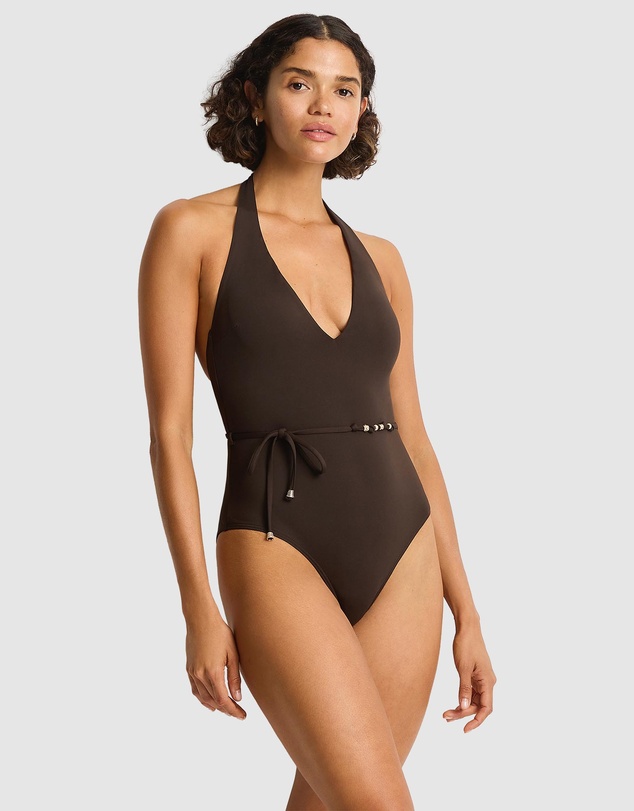 Sea Level Australia - De Luxe V Neck Halter One Piece
