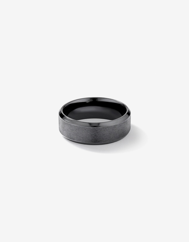Michael Hill - 8mm Black Titanium Bevelled Edge Wedding Band