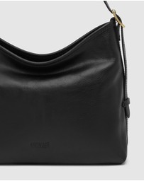 Republic of Florence - Sophia Matt Black Leather Shoulder Bag