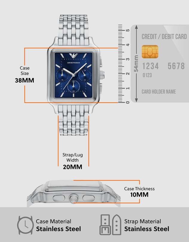 Emporio Armani - Silver Tone Chronograph Watch