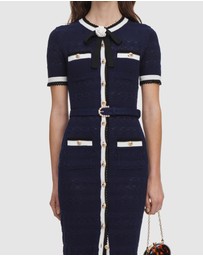 Self Portrait - Pointelle Knit Midi Dress