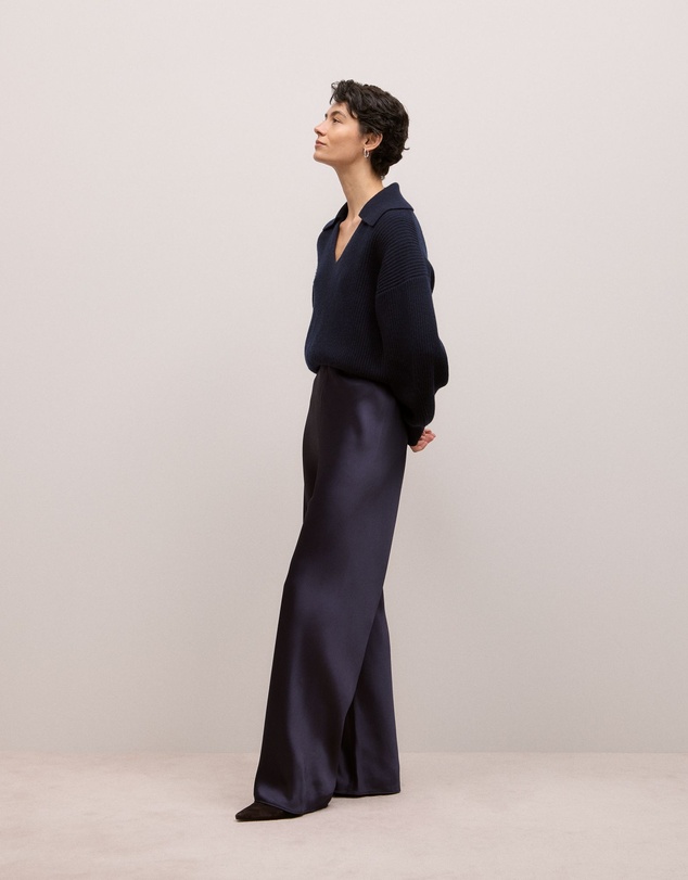 Trenery - Satin Bias Cut Pant in Night Sky