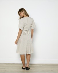 Cirkular - Pre-Loved - Reformation Taupe Linen Midi Dress