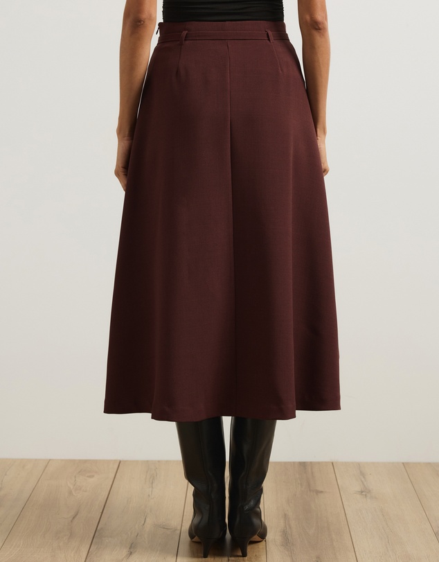 Atmos&Here - Rae Belted Flare Midi Skirt