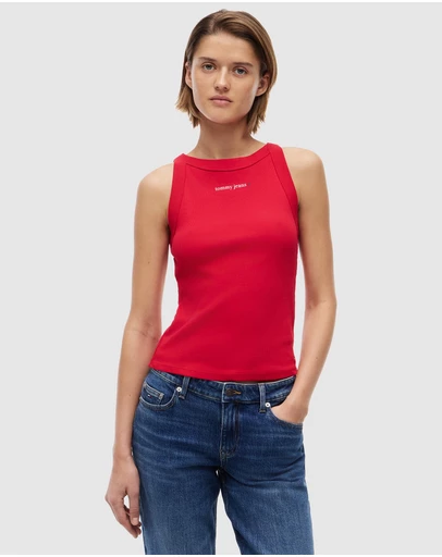 Tommy Jeans - Slim Essential Logo 1 Rib Tank