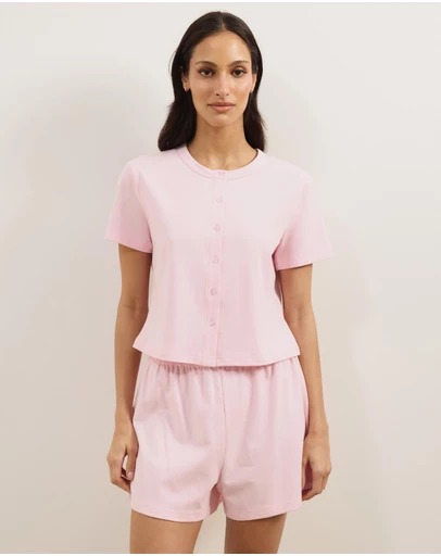 Atmos&Here - Belle Short Sleeve Button Up Shorts Set