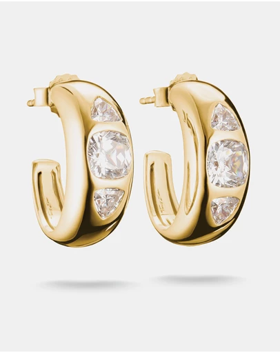 THOMAS SABO - THOMAS SABO Hoop Earrings with Zirconia Stones Gold