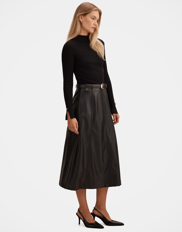 Forever New - Monique Vegan Leather A-Line Dress
