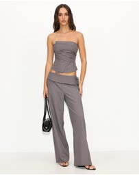 Dazie - Solace Pinstripe Belted Trousers