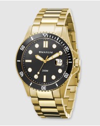 Maxum - Prince Black Dial, Gold Tone Case & Bracelet