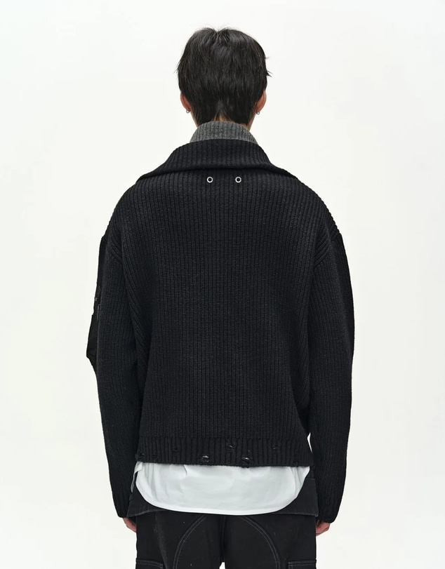 Andersson Bell - Double Layered Quarter Zip-Up Sweater
