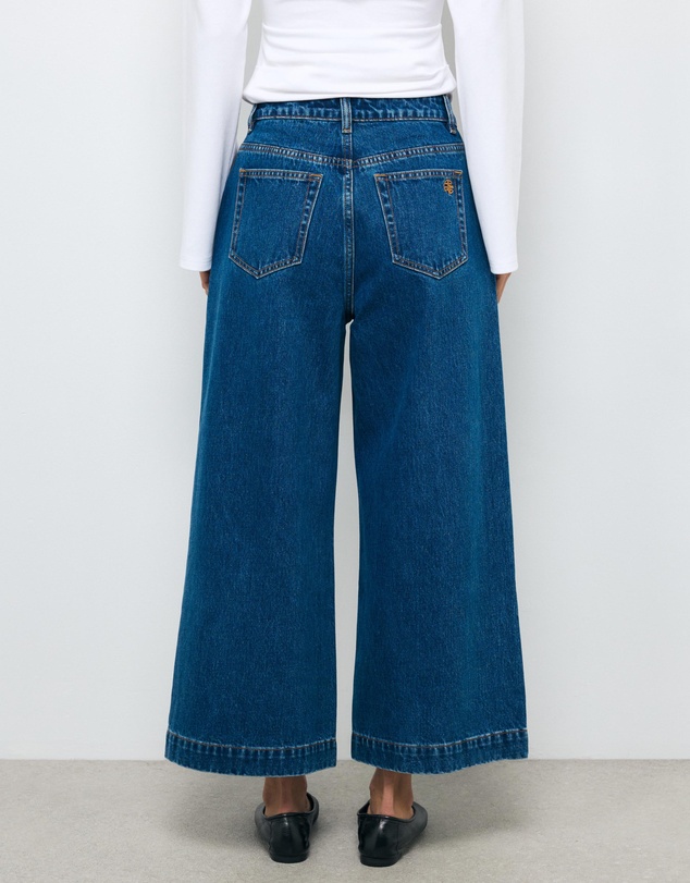 AERE - High Rise Wide Crop Jeans