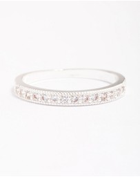 Lovisa - Silver Plated Cubic Zirconia Round Stone Ring Pack
