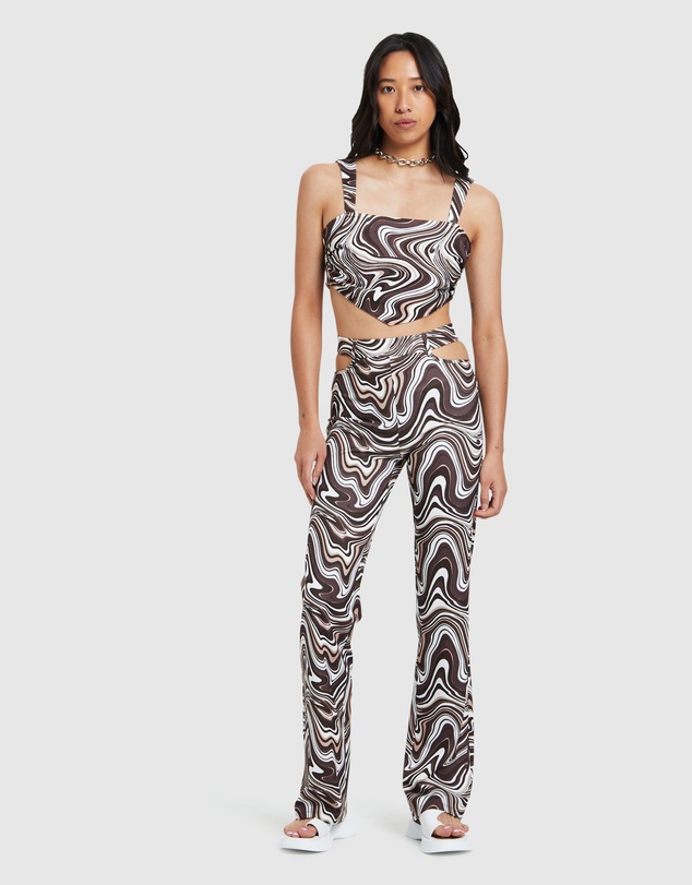 Neon Hart - Tammy Swirl Print Tie Back Bodice