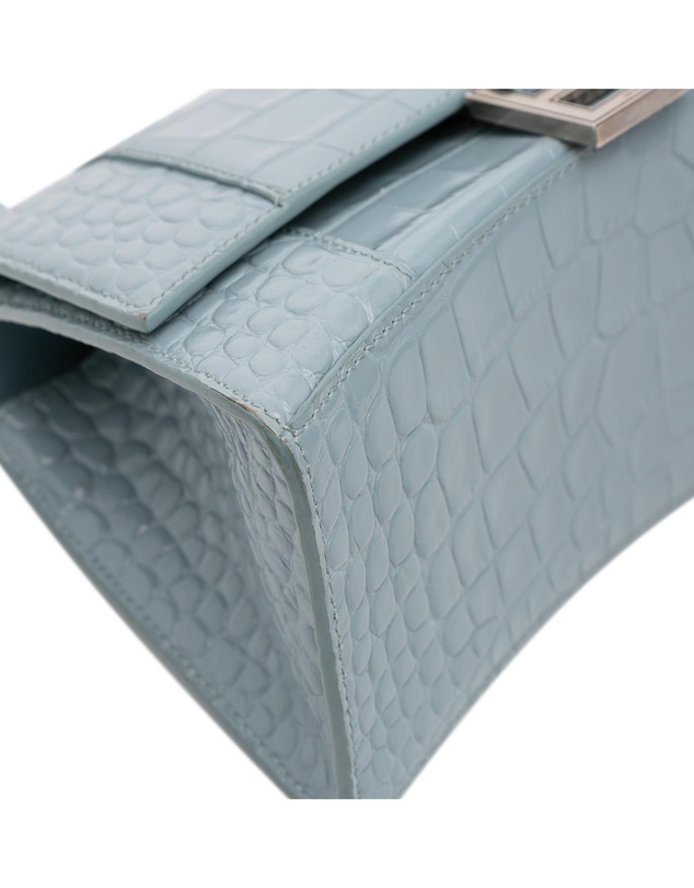 Pre-Loved by Azura Reborn - Pre-Loved Small Croc Embossed Hourglass Top Handle Bag