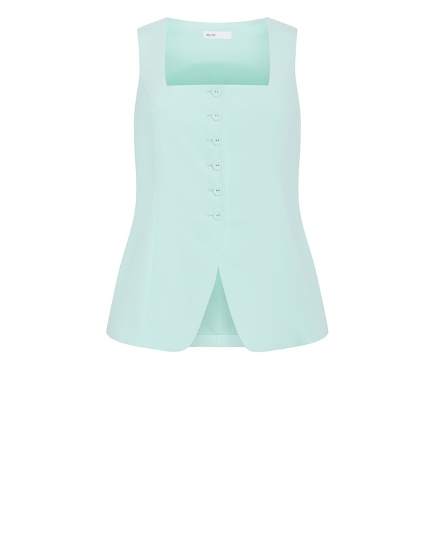 City Chic - Plus size Abbie Vest - spearmint