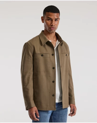 Calibre - Melton Shirt Jacket Latte
