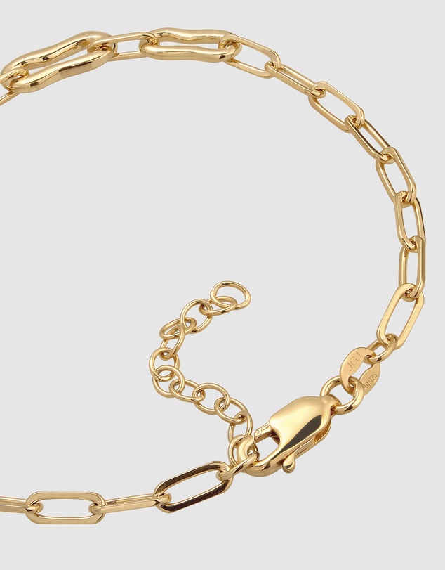 Elli Jewelry - Sculpted Organic Link Bracelet in Gold-Plated 925 Silver