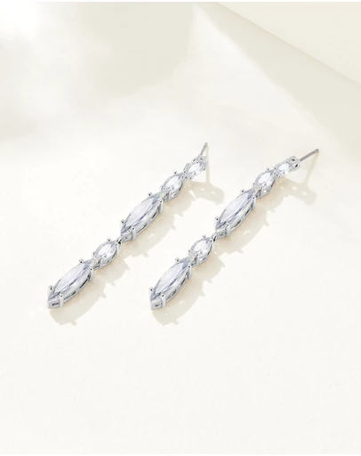 Mestige - Celine Drop Earrings - Silver Plated
