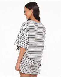 Petal & Pup - Hellen Stripe Short Set - Blue/Cream Stripe