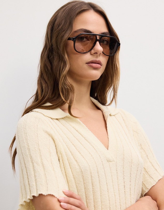 The Fated - Luica Slouchy Knit Polo Tee