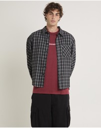 Black Noise White Rain - Johan Flannel Long Sleeve Shirt