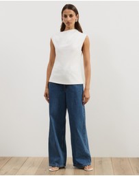 Atmos&Here - Amaris High Neckline Ponte Structured Top
