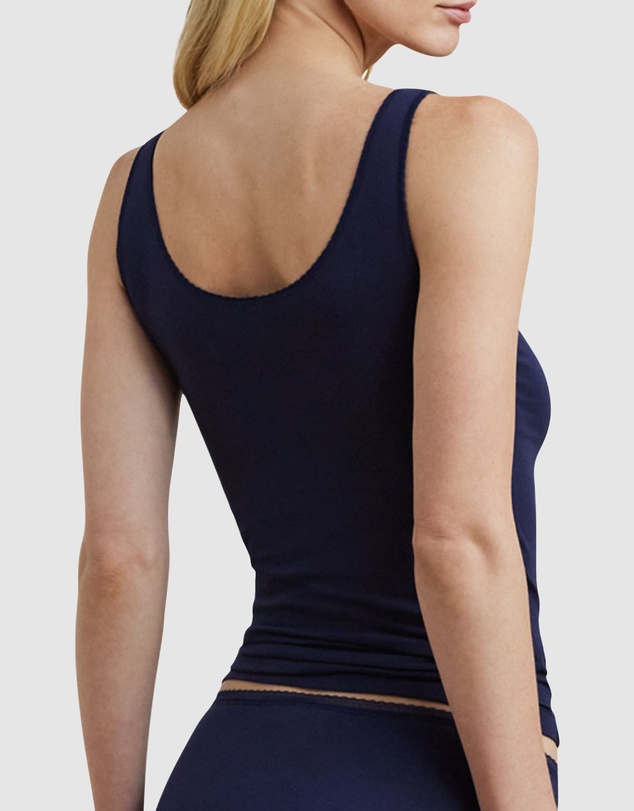 Lauren by Ralph Lauren - Cotton & Lace Scoop Neck Tank Top