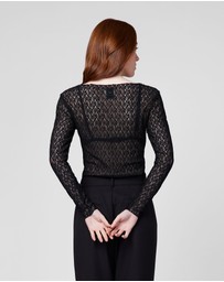 MVN - Tell Me More Lace Long Sleeve Top