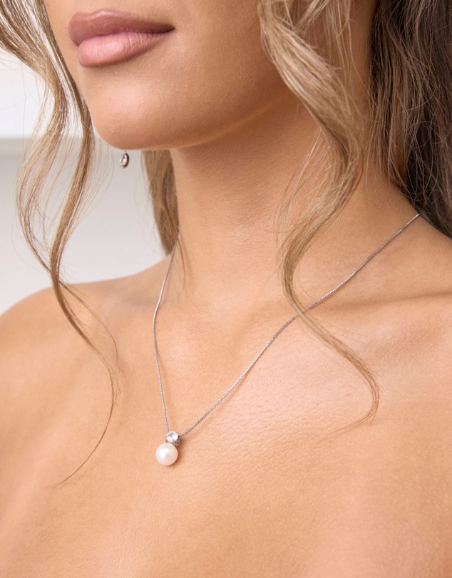 The White Collection - Anna - Minimal Silver Bridal Necklace