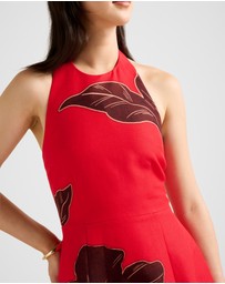 Forever New - Corinna Printed Linen Halter Neck Mini Dress